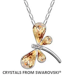 Горячая Распродажа, Очаровательное ожерелье со стрекозой и кристаллами от Swarovski подходит для бижутерия в подарок на Рождество - Окраска металла: Crystal GSHA