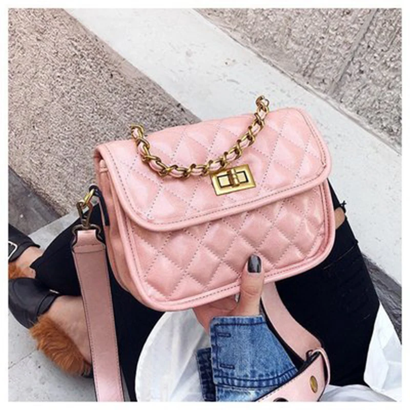 

2019 four seasons explosions trend fashion slung shoulder bag multi-function small fragrance style series small square bag