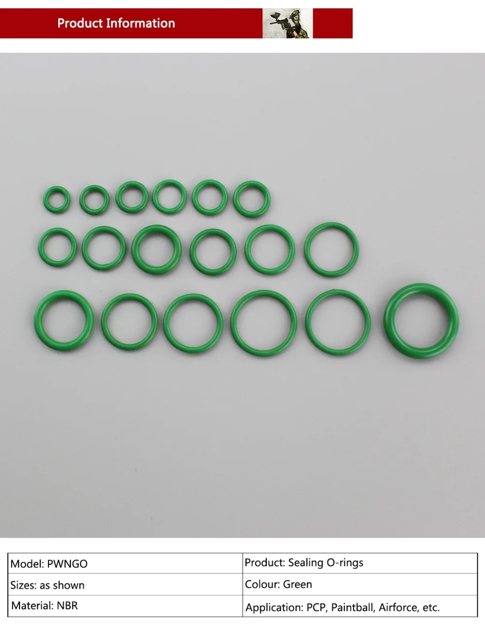 Натурального Буна резины (NBR) зеленый уплотнения и запасные уплотнительные кольца 18 Размеры прочный уплотнительные кольца Ассортимент