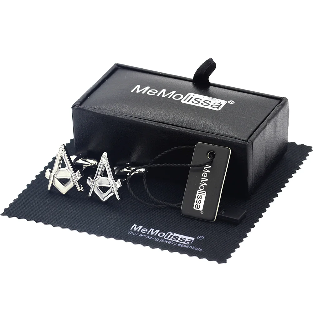 

MeMolissa Display Box Cufflinks Classic Letter A Cufflinks Masonic Cufflinks Movement Cufflinks Abotoadura Free Tag & Wipe Cloth