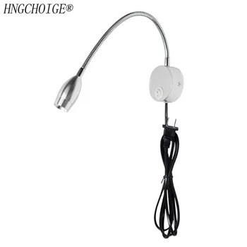 

Flexible Hose Wall Lamp With US Plug Bedside Reading Light Modern Wall Lights