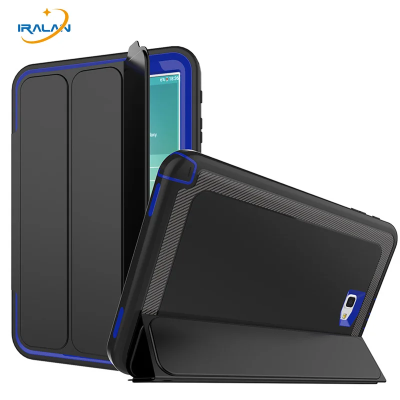 comprar Alta Qualidade TPU + PC + Capa de Couro PU Para Samsung Galaxy Tab 10.1 2016 T580 T585 Seguro À Prova de Choque armadura Híbrido Capa + film + stylus