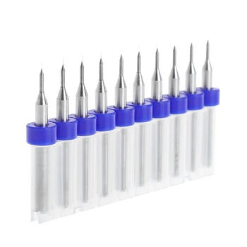 

10 Pcs 0.1mm Carbide PCB Drill Bits CNC Drilling Bit Set Woodworking Tool
