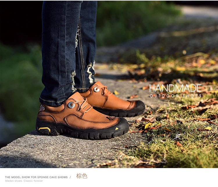 CLAX/мужские ботильоны из натуральной кожи; сезон весна-осень; повседневные ботинки; Мужская Рабочая обувь ручной работы; безопасная обувь; прогулочная обувь