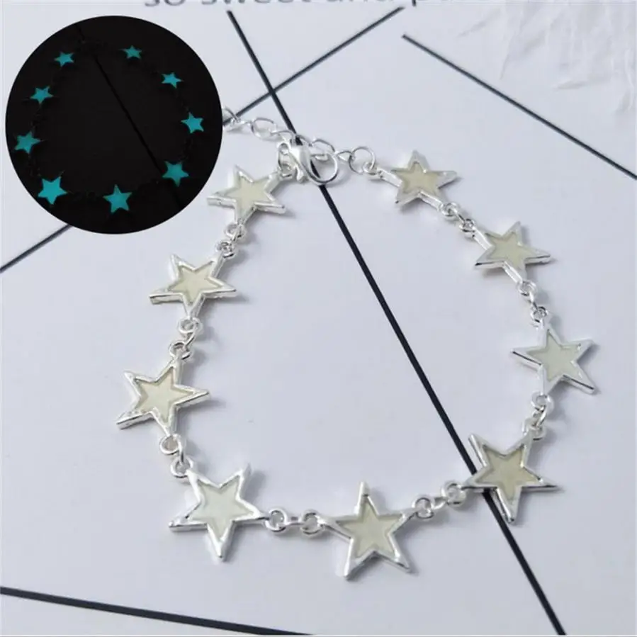 

GEMIXI Luminous Flowers Light Stars Heart Bracelet Jewelry 4.23