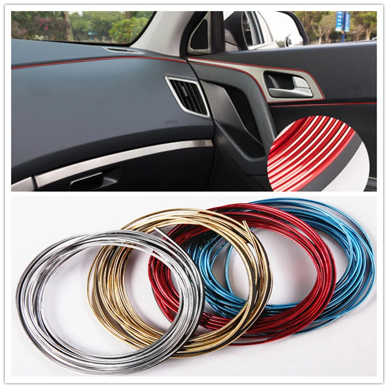 5m Car Styling Interior Decoration Strips Auto Accessories For Seat