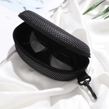 Nueva moda Vintage gafas de sol con cremallera estuche rígido estuche de almacenamiento caja de gafas Protector portátil negro de alta calidad