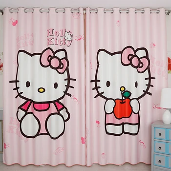 

Custom Window Curtains for Living Room Bedroom Nursery Kid Children Room Window Tulle Sheer Drapes Hello Kitty Cat