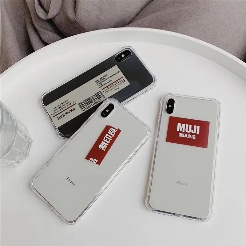 Japan MUJI personality phone case For iphone XS MAX XR X transparent