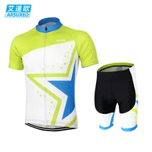 ARSUXEO для мужчин Спорт на открытом воздухе дышащий комплект одежды Велоспорт велосипед Цикл с длинным рукавом Джерси и 3D Coolmax Мягкие шорты костюмы