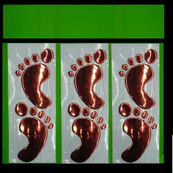 

1 pair 3D PVC Baby Footprint Chromed Car Sticker PVC 3D Stereoscopic Little Feet Car Stickers Gold, Silver, Red color