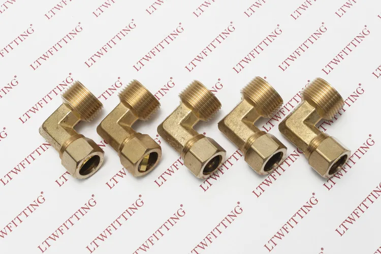 LTWFITTING 5/8 &quotOD x 3/4&quot Мужской NPT 90 Deg компрессионный локоть латунный Компрессионный