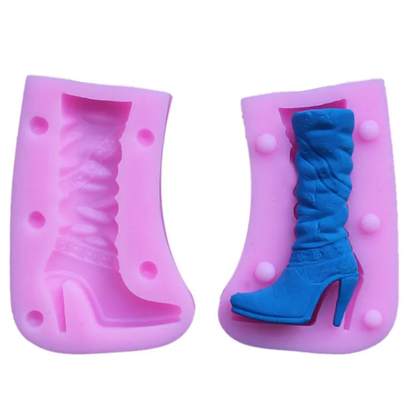 

High Heels Shoes Boots Shape Silicone Cake Mold, DIY Bakeware Mould For Chocolate Soap Cookie Fondant Cake Decoration Tools