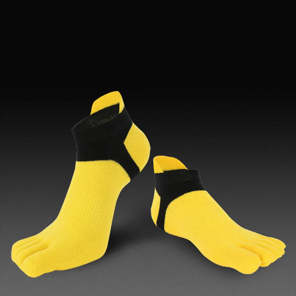 Горячая Распродажа, новинка, 1 пара/лот, новые мужские носки, хлопок, Meias, спортивные носки с пятью пальцами, носки с пальцами, удобные мягкие спортивные носки - Цвет: Yellow