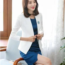 Формальные женские платья костюмы для женщин бизнес костюмы белая куртка и блейзер наборы рабочая одежда офисная одежда стили OL