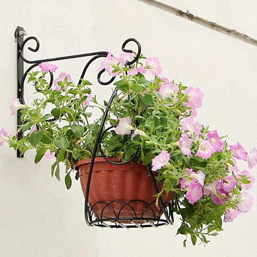 Behogar Metal Plant Hanger Bracket Wall Hanging Plants Hook For Garden Planters Birdcage Lantern Flower Pot Balcony Decoration In Pots