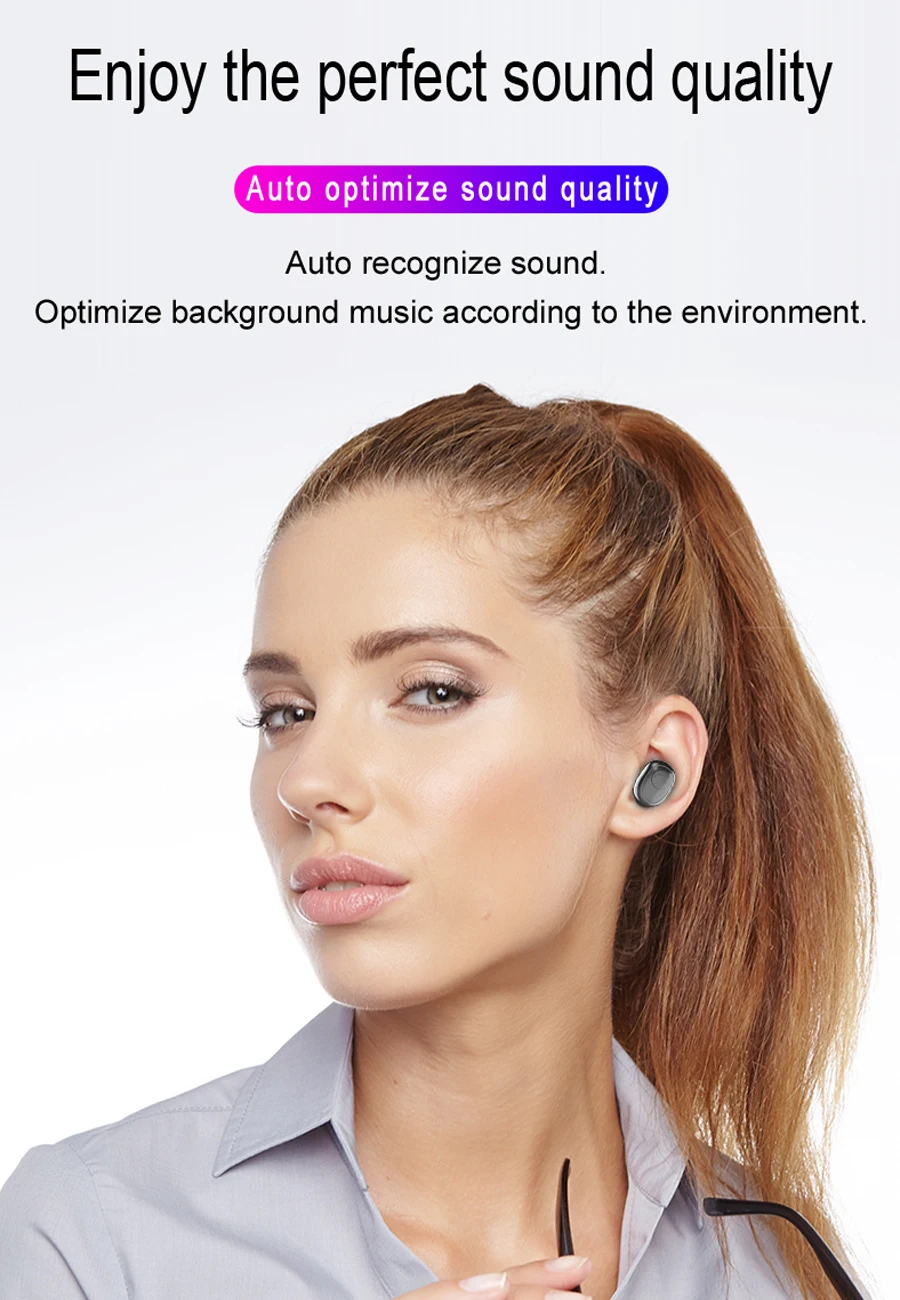 TWS Bluetooth беспроводные наушники Handsfree Беспроводные bluetooth-наушники гарнитура с беспроводным зарядным чехлом для телефона