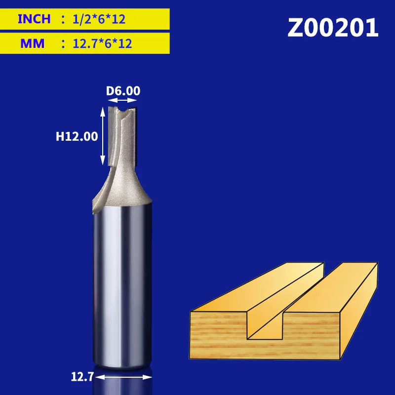 Tideway 1/2 хвостовик деревообрабатывающий резак для обрезки гравировки с двойными краями прямой фрезерный станок с ЧПУ шлицевой короткой кромкой резак - Длина режущей кромки: Z00201