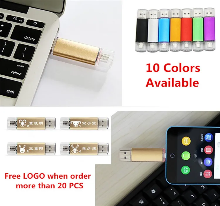 

Customer LOGO Colorful OTG Smart Flash pen drive 32GB 8GB 16GB 64GB OTG memory stick micro usb flash driver for smart phone