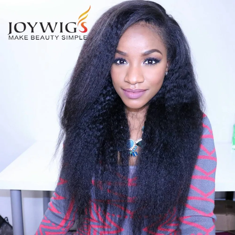 Silk Top Italian Yaki Wig 130 Density 5A Brazilian Remy Hair Wig For