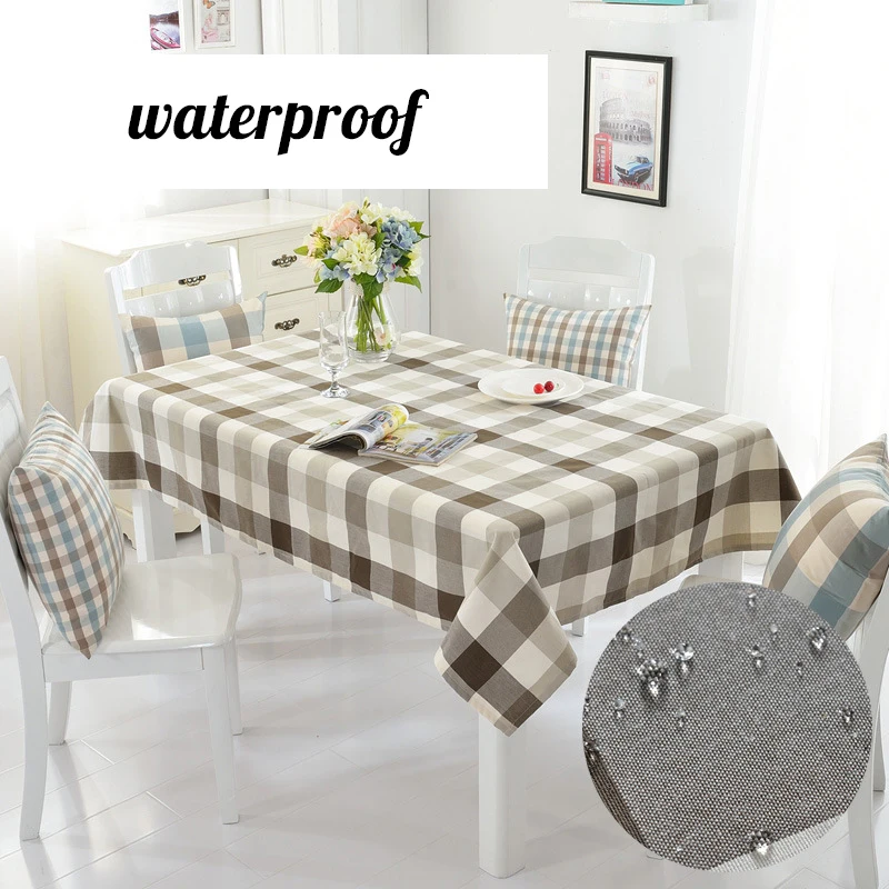 Slow Forest Country Style TableCloth Waterproof Lattice Table Cloth Cotton Fabric Kitchen Rectangular Plaid Cover