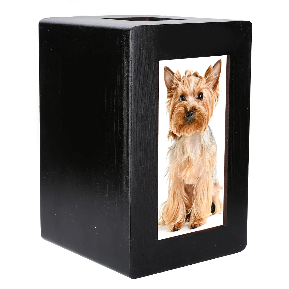 Mayitr Black Wooden Pet Urn Box Dog Cat Cremation Urn Peaceful Memorial Photo Frame Keep Box For Home Storage Holder