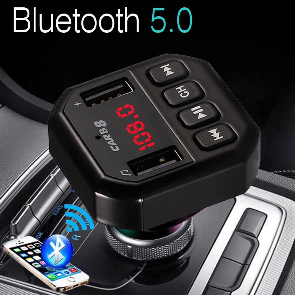 JINSERTA Автомобильный mp3 музыкальный плеер Bluetooth 5 0 приемник fm передатчик двойной USB