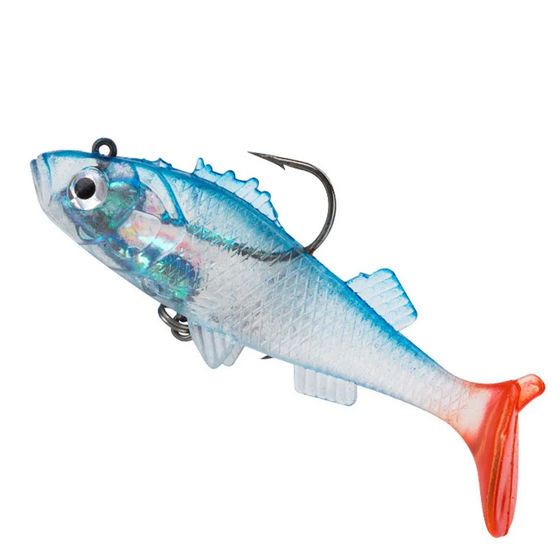 Fishing Lure 8.5cm 14g 1pcs Jig Lead soft bait Artificial wobblers silicone lures T Tail With Hook Carp Fishing Tackle pesca