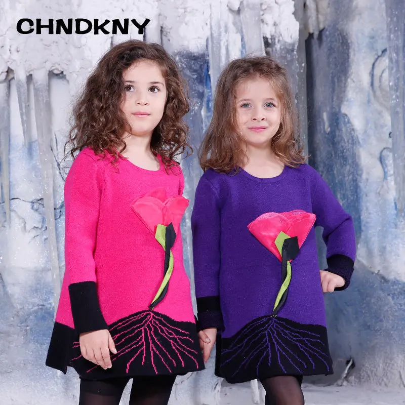 Buy Appliques winter sweater for girls 2016 flower
