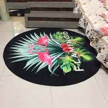 Фламинго круглый мультфильм спальня гостиная скольжения дома милый декоративный коврик