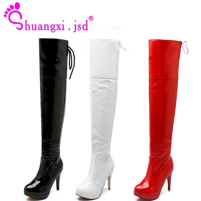 

Shuangxi.jsd Boots for Women 2019 Over the Knee Boots Red Non-slip High heel Boot High Quality Large Size 41 42 43 Woman Shoes