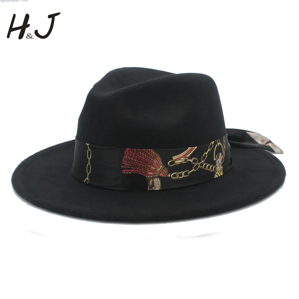 Women Men Wool Fedora Hat With Cloche 