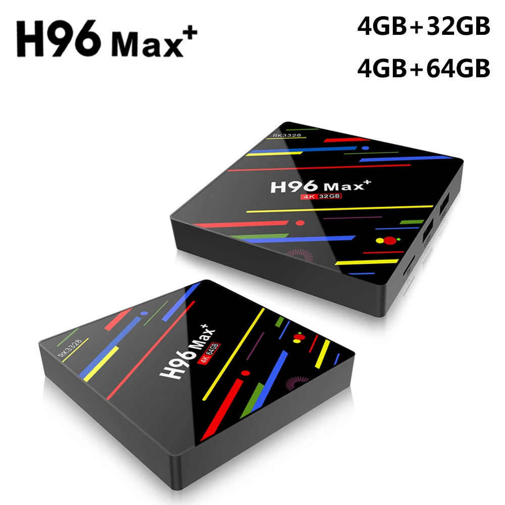 

H96 MAX Plus TV Box Android 9.0 4GB RAM 64GB ROM Smart Set Top Box RK3328 Quad Core Wifi H.265 4K HD Media Player pk h96 pro