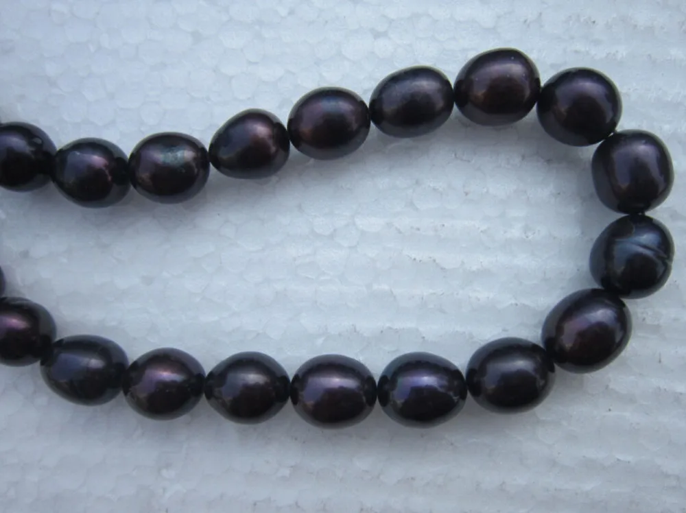 

free shipping > SINGLE STRANDS 12-14MM TAHITIAN NATURAL BLACK PEARL NECKLACE 18 inch 6.07