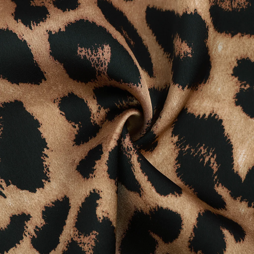 Модный женский для леди Леопардовый принт свободный длинный рукав v-образный вырез сексуальные топы блузки женские модные рубашки блузки
