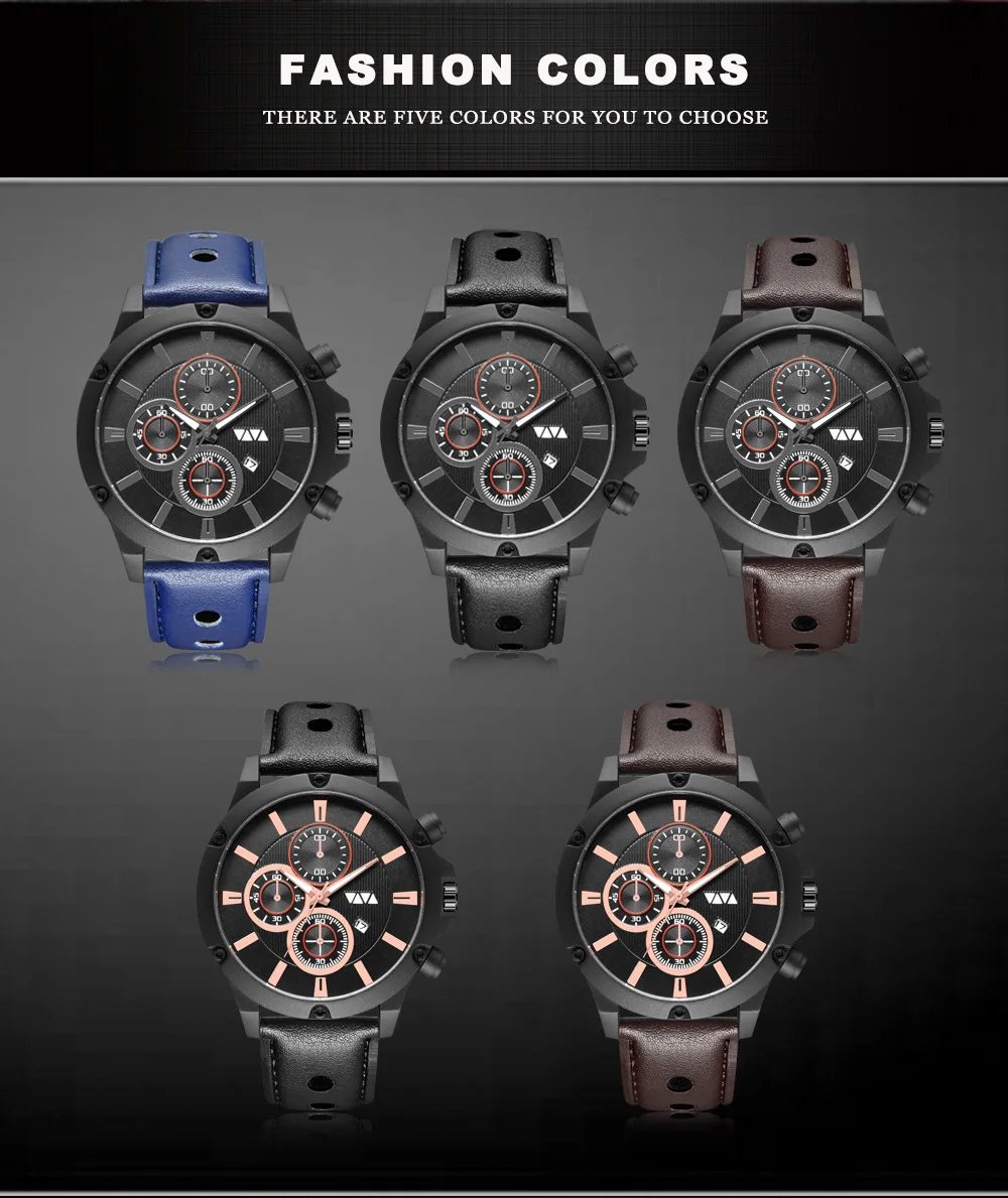 Часы мужские модные брендовые Роскошные Мужские кварцевые спортивные военные наручные часы кожаные повседневные водонепроницаемые часы мужские Relogio Masculino