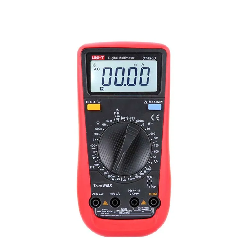 

UNI-T UT890D Digital Multimeter True RMS AC/DC Voltmeter Ammeter 6000 Counts Meter Tester Multimetr with Probe LCD Multimeter