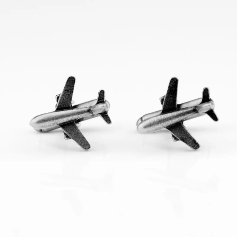 

1pair Airplane Shape Tie Clip Pilot High Quality Plane Cufflinks Mens Cufflinks Pilot Gift For Men Dropshipping