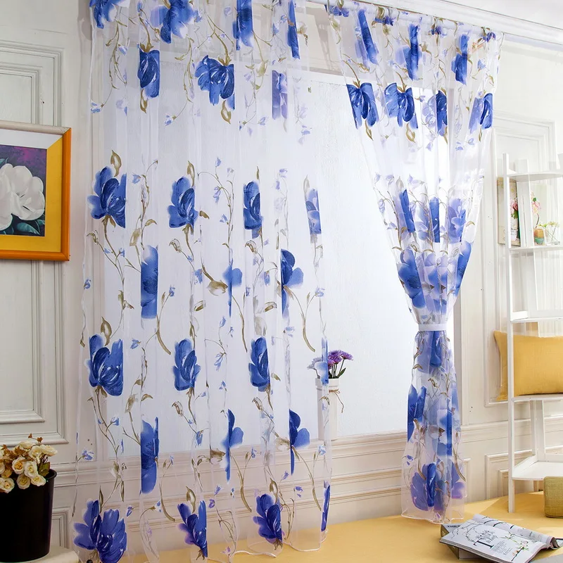 Тюль отвесные занавески Блестящий цветочный узор лозы Листья двери окна шторы драпировка панель отвесный шарф современные подзоры
