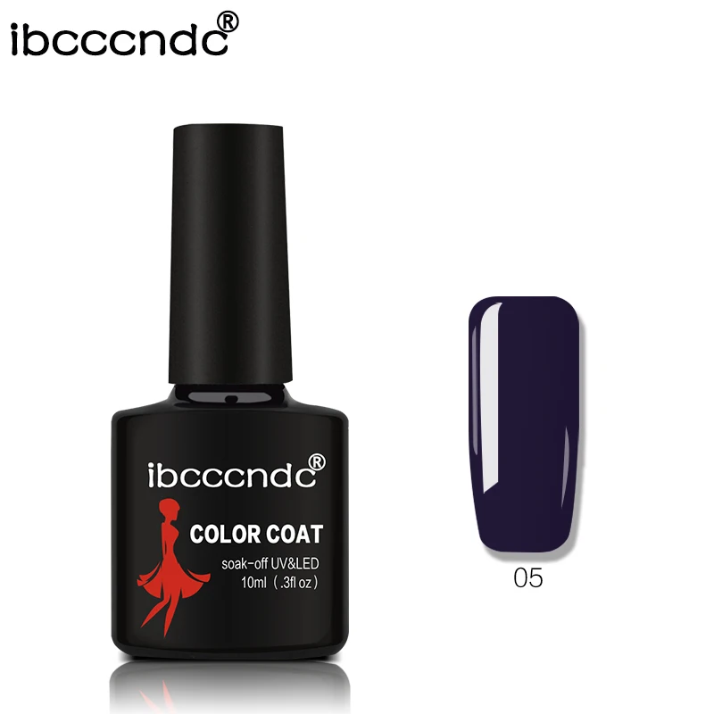 Ibcccndc 10 мл чистый черный гель лак для ногтей 80 цветов УФ-гель для ногтей стойкий маникюр гель лак 1-30 - Цвет: 5