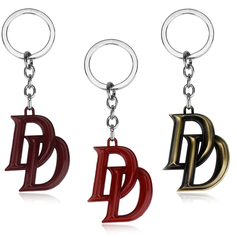 

MQCHUN DD Marvel Comics Superhero Daredevil Matt Murdock Fashion Jewelry Metal Alloy Keychain Keyring for Men Women
