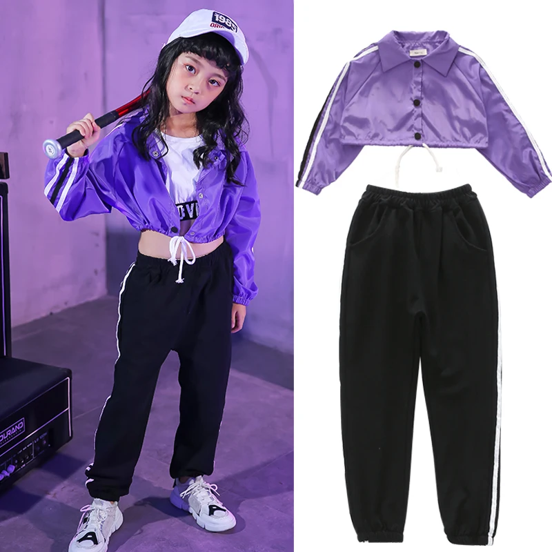 Toddler Spring clothes For Girls Short Top Loose pants Jazz Hip hop Dance kids costumes girls boutique sets (1)
