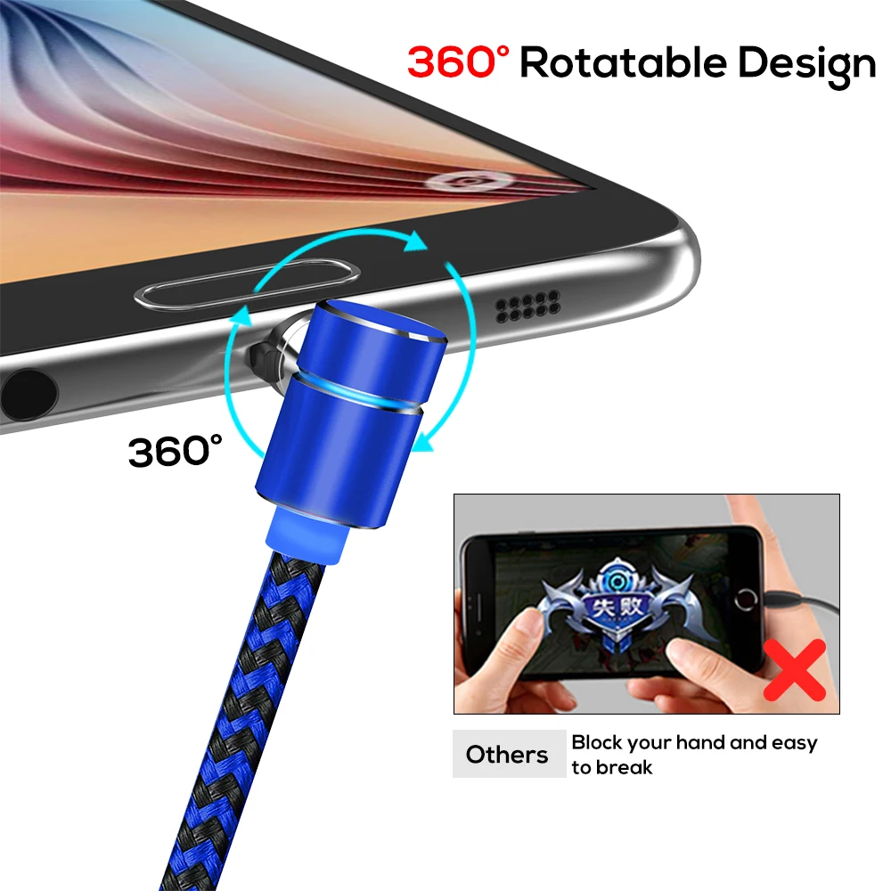 TOPK L-Line2 L-Type LED Magnetic Micro USB Cable Nylon Braided Charger Cable for Samsung s7 Xiaomi Redmi 4X Micro USB Port TOPK L-Line2 L-Type LED Magnetic Micro USB Cable Nylon Braided Charger Cable for Samsung s7 Xiaomi Redmi 4X Micro USB Port
