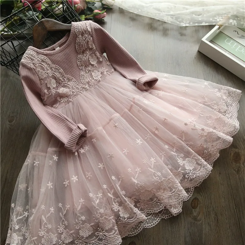 

Girls Dress Cute Lace Tulle Outfits Winter Girl Kids Dresses For Girl Party Birthday Prom Ceremonies Infantil Vestido 3 5 7 8Yrs