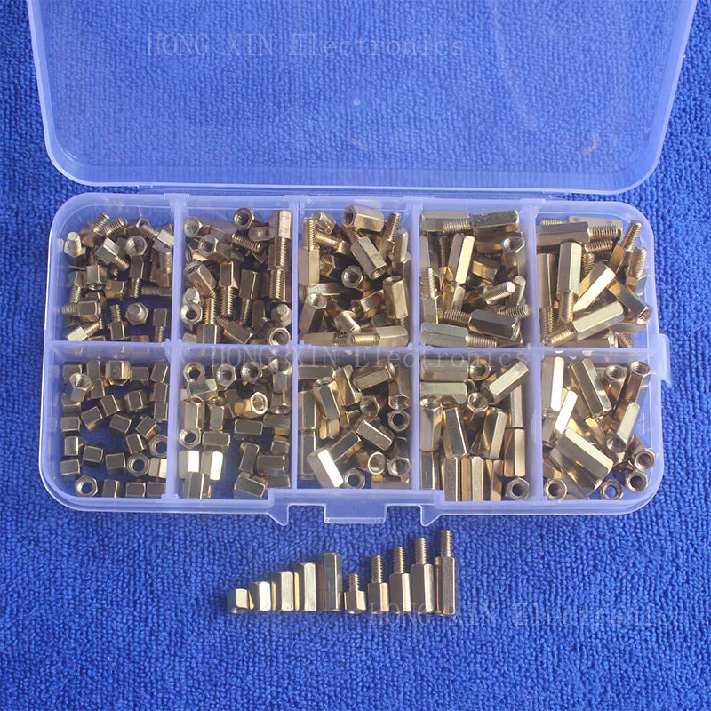 Ceny 300 sztuk mosiężny dystans żółty M3 gwint Spacer 4 12mm i Mayitr wodoodporny mosiądz Hex Stand Off filary zestaw zestaw asortymentowy