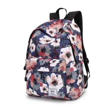 

MVK 2019 New Waterproof Canvas Laptop Backpack Women Schoolbag Female Floral Fashion Travel Backpacks Teenager Preppy School Bag