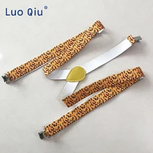 Стильный мужской и женский Регулируемый зажим-розовый Леопардовый принт желтый узор эластичная вешалка