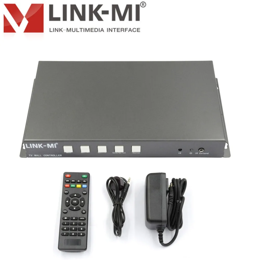 LINK-MI LM-TV04S 2x2 контроллера видеостены HD Видео Медиа плейер USB/HDMI видео процессор 3,5 мм 4TVs Экран Show