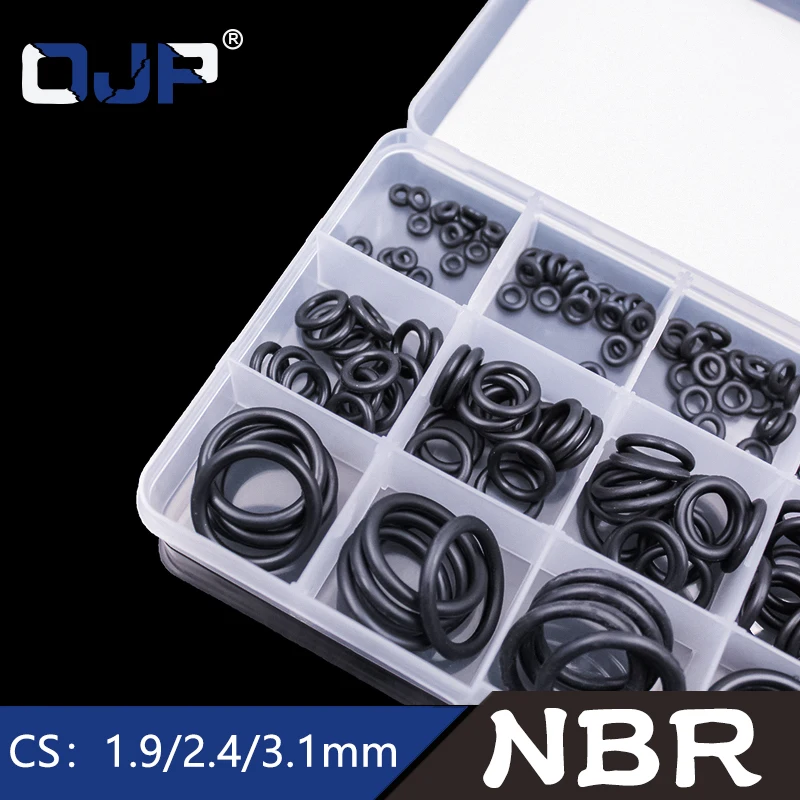 200 шт 15 Размеров уплотнительное кольцо резиновое уплотнительное кольцо NBR черное уплотнительное кольцо нитриловая шайба резиновое уплотнительное кольцо набор Ассортимент Комплект Коробка
