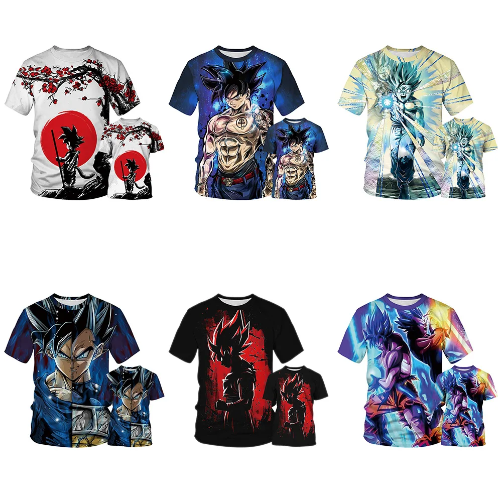 

Boy Girl T-shirts Anime Dragon Ball Z 3D Print Cartoon t shirts Saiyan Goku Children Short Sleeve Tops Tees Casual Kids Clothes